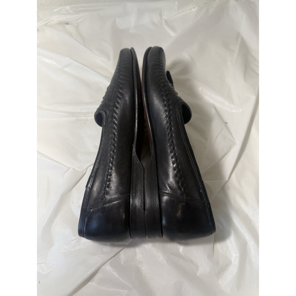Santoni Italy All Leather Loafers Men's sz 8.5 Black Dress Shoes - Picture 9 of 15